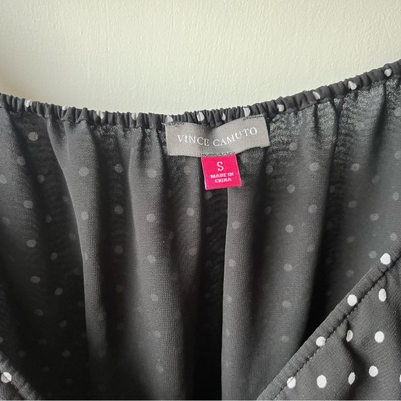 Vince Camuto balloon sleeve bubble Polkadot blouse - Picture 5 of 8